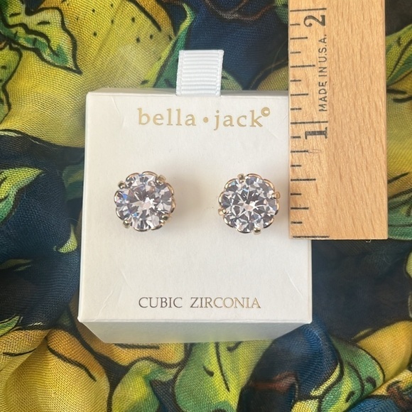 Brand New Bella Jack Cubic Zirconia Large Half Inch Studs Sparkly Post Earrings - Picture 14 of 16